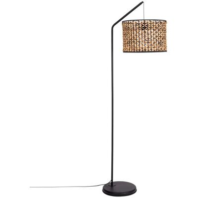 Maisons du Monde Lámpara de pie de jacinto tejido y metal negro Alt. 162 cm Maisons du Monde Lámpara de pie de jacinto tejido y metal negro Alt. 162 cm