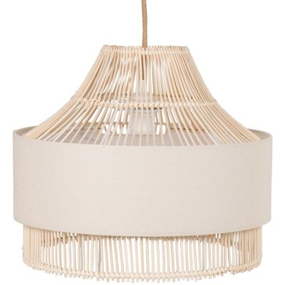 Maisons du Monde Lámpara de techo de ratán y tela beige Ø40 cm Maisons du Monde Lámpara de techo de ratán y tela beige Ø40 cm