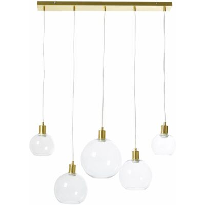Lámpara colgante Maisons du Monde - Globos de vidrio, Dorado, Ajustable Lámpara colgante Maisons du Monde - Globos de vidrio, Dorado, Ajustable