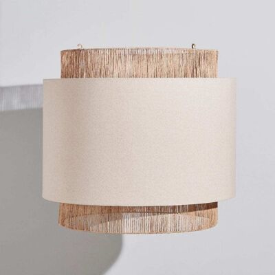 Maisons du Monde Lámpara de techo de yute y lino color crema Maisons du Monde Lámpara de techo de yute y lino color crema