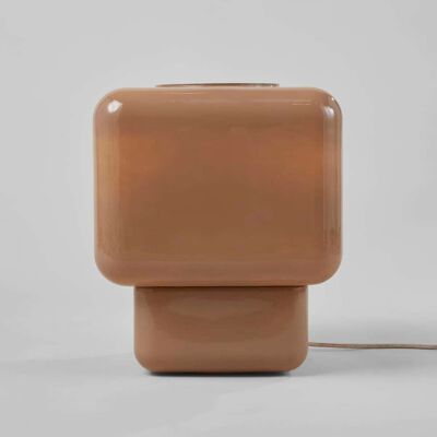 Maisons du Monde Lámpara cúbica de vidrio marrón Maisons du Monde Lámpara cúbica de vidrio marrón