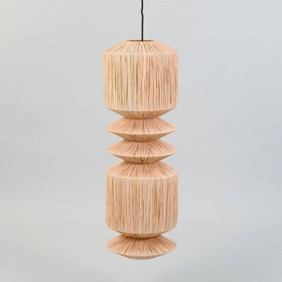 Maisons du Monde Lámpara de techo de 2 niveles de rafia Maisons du Monde Lámpara de techo de 2 niveles de rafia