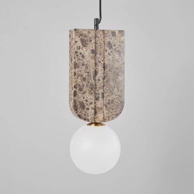 Maisons du Monde Lámpara de techo de mármol multicolor con esfera opaca Maisons du Monde Lámpara de techo de mármol multicolor con esfera opaca