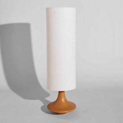 Maisons du Monde Lámpara de pie de gres marrón con pantalla de lino, 121 cm Maisons du Monde Lámpara de pie de gres marrón con pantalla de lino, 121 cm