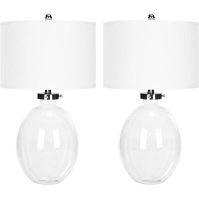 Safavieh Set de 2 lámparas de mesa en poliéster, transparente Safavieh Set de 2 lámparas de mesa en poliéster, transparente