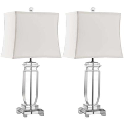 Safavieh Set de 2 lámparas de mesa en poliéster, transparente Safavieh Set de 2 lámparas de mesa en poliéster, transparente