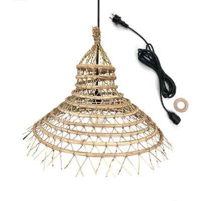 Lumisky Lámpara colgante beige de fibra de palma exterior Lumisky Lámpara colgante beige de fibra de palma exterior