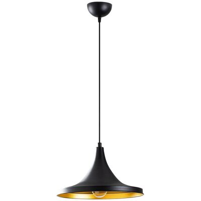 Wonderlamp Lámpara de techo con pantalla abierta negro de altura regulable 113 cm Wonderlamp Lámpara de techo con pantalla abierta negro de altura regulable 113 cm