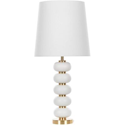 Beliani Lámpara de mesa metal blanco Beliani Lámpara de mesa metal blanco