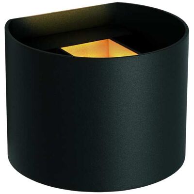 Lucide Foco de pared de metal con 2 led integrado, negro Lucide Foco de pared de metal con 2 led integrado, negro