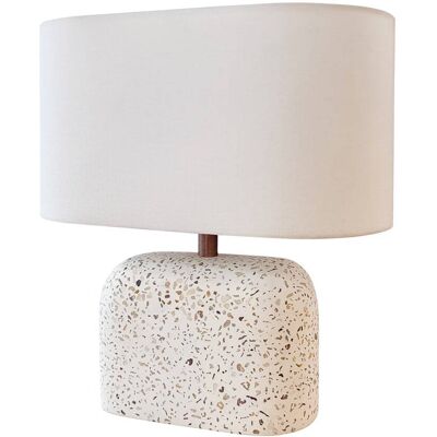 Sulion Lámpara de sobremesa textil y terrazzo ip20 1xe27 Sulion Lámpara de sobremesa textil y terrazzo ip20 1xe27