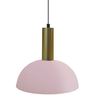Tosel Lámpara de suspensión metal or pantalla rosa Tosel Lámpara de suspensión metal or pantalla rosa