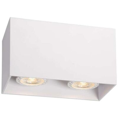 Lucide Foco de techo de aluminio 2xgu10 (mr16), blanco Lucide Foco de techo de aluminio 2xgu10 (mr16), blanco