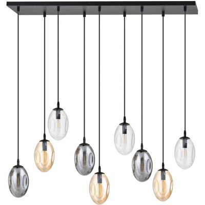 Wonderlamp Lámpara colgante lineal con 9 esferas de cristal multicolor 100cm Wonderlamp Lámpara colgante lineal con 9 esferas de cristal multicolor 100cm