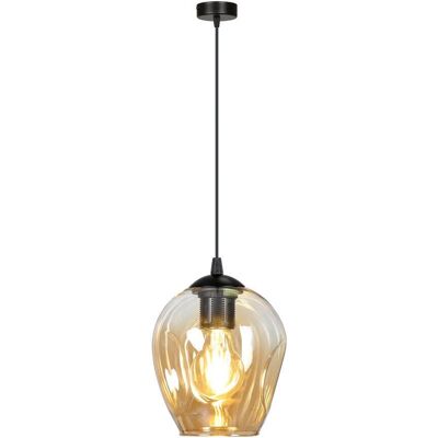 Wonderlamp Lámpara colgante con altura regulable y pantalla de cristal ámbar Wonderlamp Lámpara colgante con altura regulable y pantalla de cristal ámbar