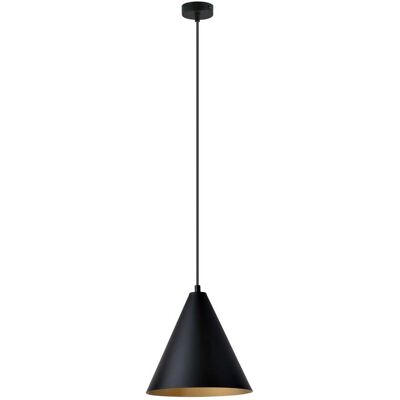 Wonderlamp Lámpara colgante con pantalla de metal negro e interior dorado Wonderlamp Lámpara colgante con pantalla de metal negro e interior dorado