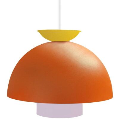 Tosel Lámpara de suspensión metal multicolor pantalla naranja Tosel Lámpara de suspensión metal multicolor pantalla naranja