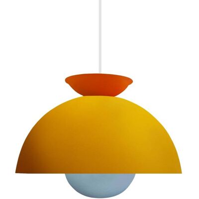 Tosel Lámpara de suspensión metal multicolor pantalla amarillo Tosel Lámpara de suspensión metal multicolor pantalla amarillo