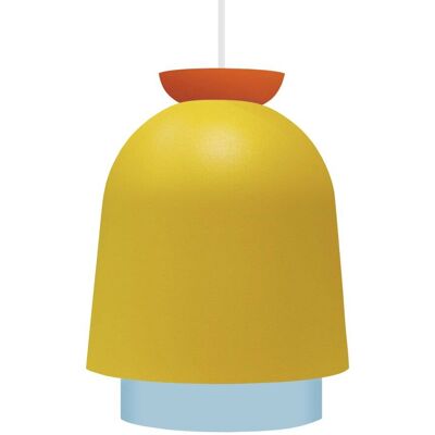 Tosel Lámpara de suspensión metal multicolor pantalla amarillo Tosel Lámpara de suspensión metal multicolor pantalla amarillo