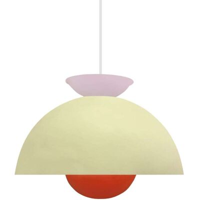 Tosel Lámpara de suspensión metal multicolor pantalla beige Tosel Lámpara de suspensión metal multicolor pantalla beige