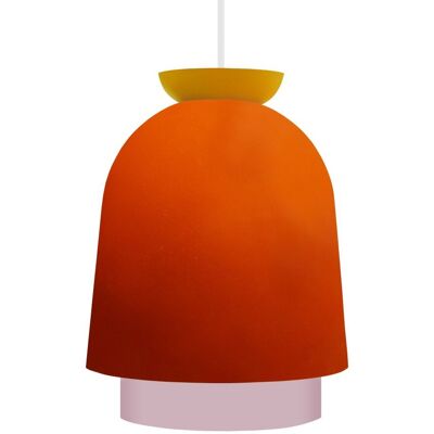 Tosel Lámpara de suspensión multicolor metal pantalla naranja Tosel Lámpara de suspensión multicolor metal pantalla naranja