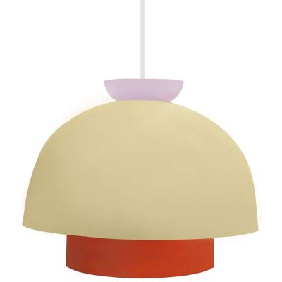 Tosel Lámpara de suspensión metal multicolor pantalla beige Tosel Lámpara de suspensión metal multicolor pantalla beige