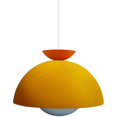 Tosel Lámpara de suspensión metal multicolor pantalla amarillo Tosel Lámpara de suspensión metal multicolor pantalla amarillo