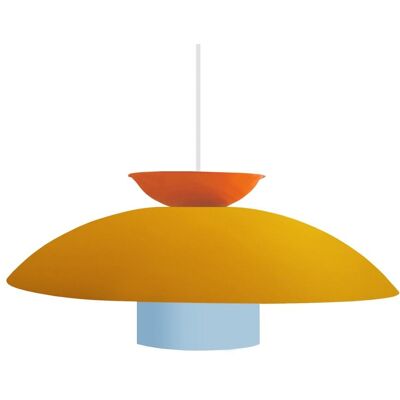 Tosel Lámpara de suspensión metal multicolor pantalla amarillo Tosel Lámpara de suspensión metal multicolor pantalla amarillo