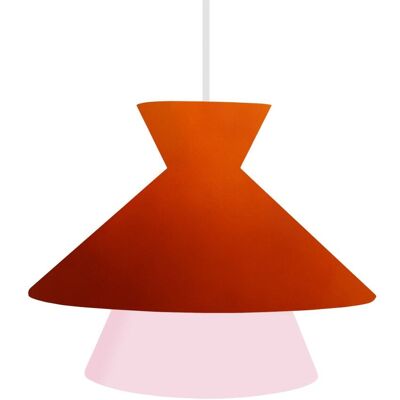 Tosel Lámpara de suspensión metal multicolor pantalla naranja Tosel Lámpara de suspensión metal multicolor pantalla naranja