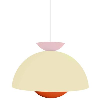 Tosel Lámpara de suspensión metal multicolor pantalla beige Tosel Lámpara de suspensión metal multicolor pantalla beige