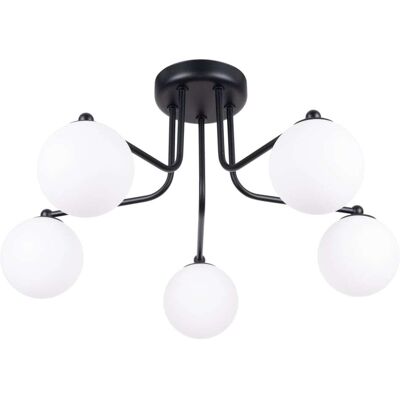 SOLLUX LIGHTING Astral Lámpara de Techo Semi-empotrada Minimalista 5 Luz Negra SOLLUX LIGHTING Astral Lámpara de Techo Semi-empotrada Minimalista 5 Luz Negra