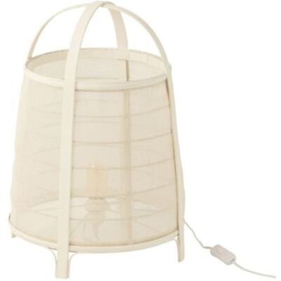 J-line Lámpara de sobremesa de tela y madera beige 36.5x36.5x52.5 cm J-line Lámpara de sobremesa de tela y madera beige 36.5x36.5x52.5 cm