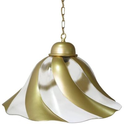 Tosel Lámpara de suspensión metal y cristal oro D40 cm Tosel Lámpara de suspensión metal y cristal oro D40 cm
