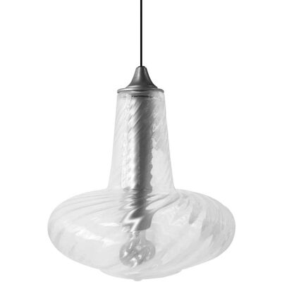 Tosel Lámpara de suspensión vidrio cromo D30 cm Tosel Lámpara de suspensión vidrio cromo D30 cm