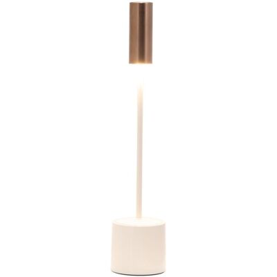 Lámpara de mesa zafferano led marfil pulido y bronce cepillado Lámpara de mesa zafferano led marfil pulido y bronce cepillado