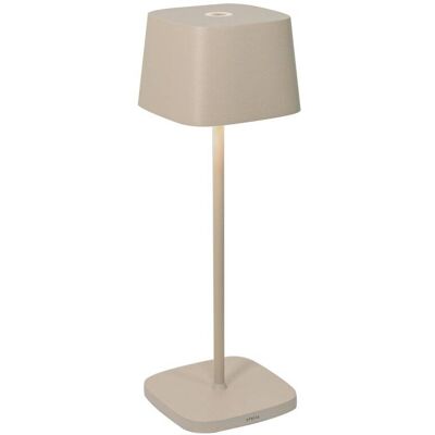 Lámpara de mesa led zafferano recargable color arena regulable Lámpara de mesa led zafferano recargable color arena regulable