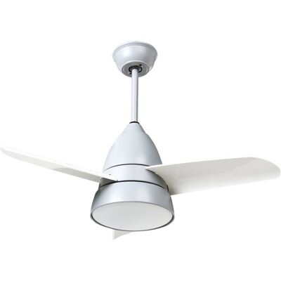 Beliani Ventilador de techo con luz con mando led gris Beliani Ventilador de techo con luz con mando led gris