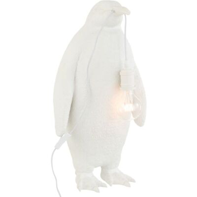 J-line Lámpara pingüino de resina blanca 32.5x31x59cm J-line Lámpara pingüino de resina blanca 32.5x31x59cm