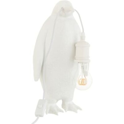 J-line Lámpara pingüino de resina blanca 18.5x18.5x35cm J-line Lámpara pingüino de resina blanca 18.5x18.5x35cm