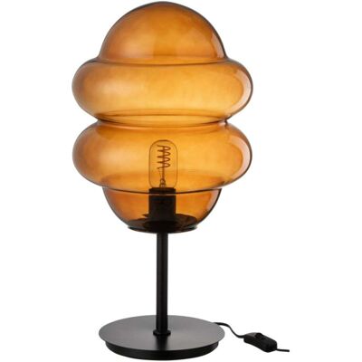 J-line Lámpara de mesa de vidrio marrón 28*28*52 cm J-line Lámpara de mesa de vidrio marrón 28*28*52 cm