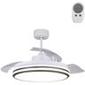 Wonderlamp Ventilador techo con luz led 35W dimmable blanco y aspas plegables