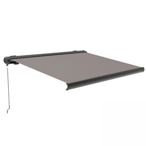 Oviala Almacén de toldo de aluminio integral de 2.5x2m en color topo