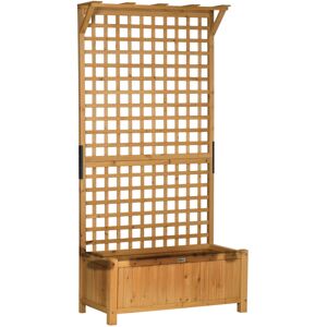 Outsunny Jardinera con enrejado color madera 90 x 45 x 183 cm