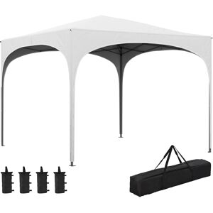 Outsunny Carpa plegable color blanco 295 x 295 x 255 cm