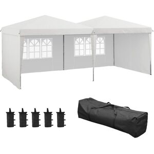 Outsunny Carpa plegable color blanco 585 x 295 x 275 cm