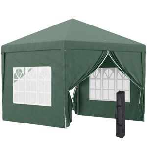 Outsunny Carpa plegable color verde 295 x 295 x 258 cm