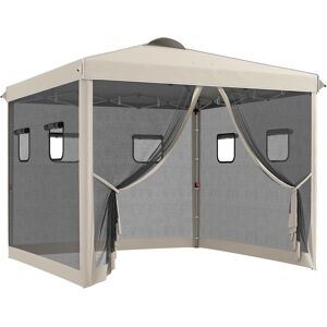 Outsunny Carpa plegable color beige 297 x 297 x 287 cm