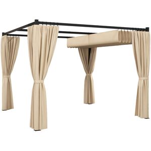 Outsunny Pérgola de jardín color beige 300 x 300 x 227 cm