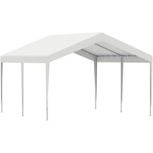 Outsunny Carpa garaje para coche color blanco 400 x 400 x 280 cm