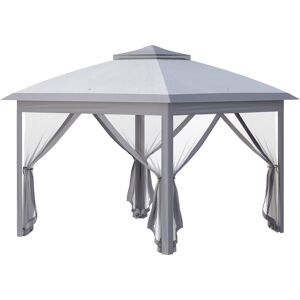 Outsunny Carpa plegable color gris 330 x 330 x 288 cm